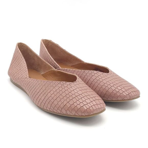 Lucky Brand Alba Ballet Flat in Dusty Mauve Croc Embossed Leather Size 9.5 - Picture 7 of 16